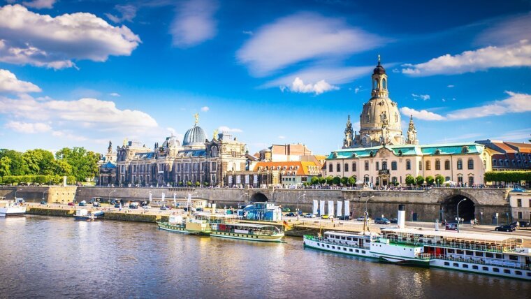 Ansicht von Dresden und der Elbe